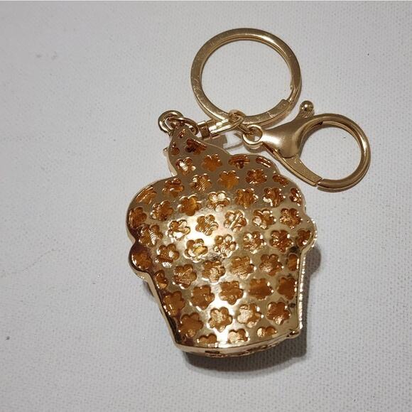 BETSY JOHNSON Jeweled cupcake purse charm keychain - Picture 3 of 4